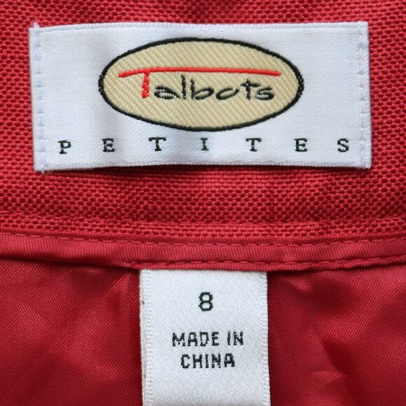 Vintage Talbots Petite Nantucket Red Silk Linen High Rise Classic Trouser Pants - Picture 3 of 4